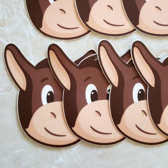 x9 Cute Donkey Vinyl Sticker Waterproof High Quality - Picture 2 of 7